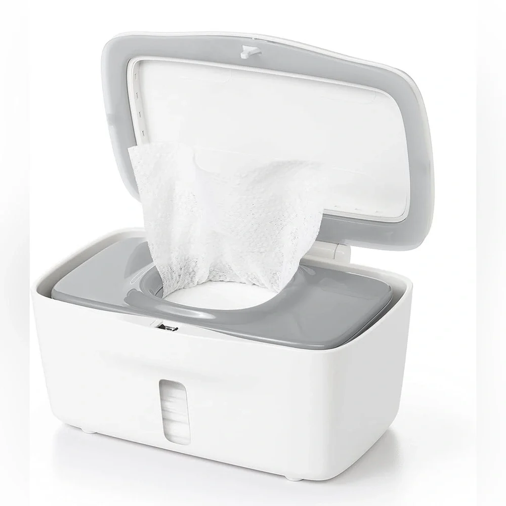 OXO Tot Perfect Pull Wipes Dispenser For Baby, White & Gray